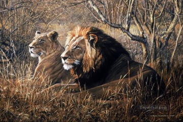 lion pair big cat mural Oil Paintings